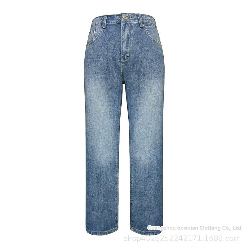 Jeans & Trousers | Mens Turn-Up Jeans Clothing Blue