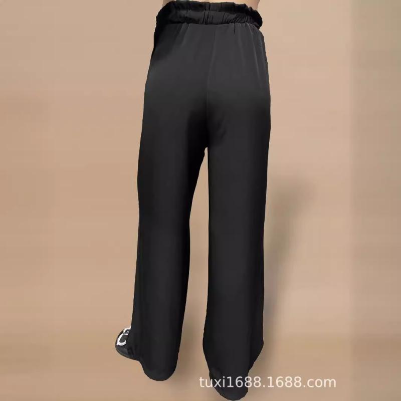 Jeans & Trousers | Womens Waist Tie Trousers Clothing Black