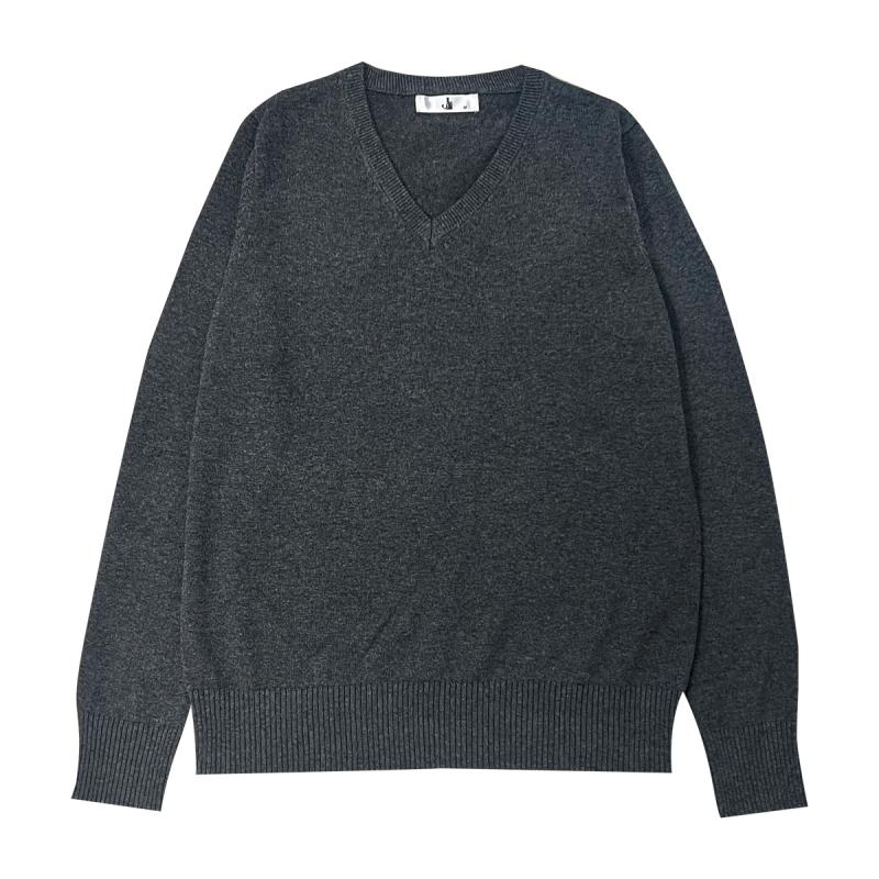 Knitwear | Mens Washed Lambswool V-Neck Sweater Clothing Charcoal