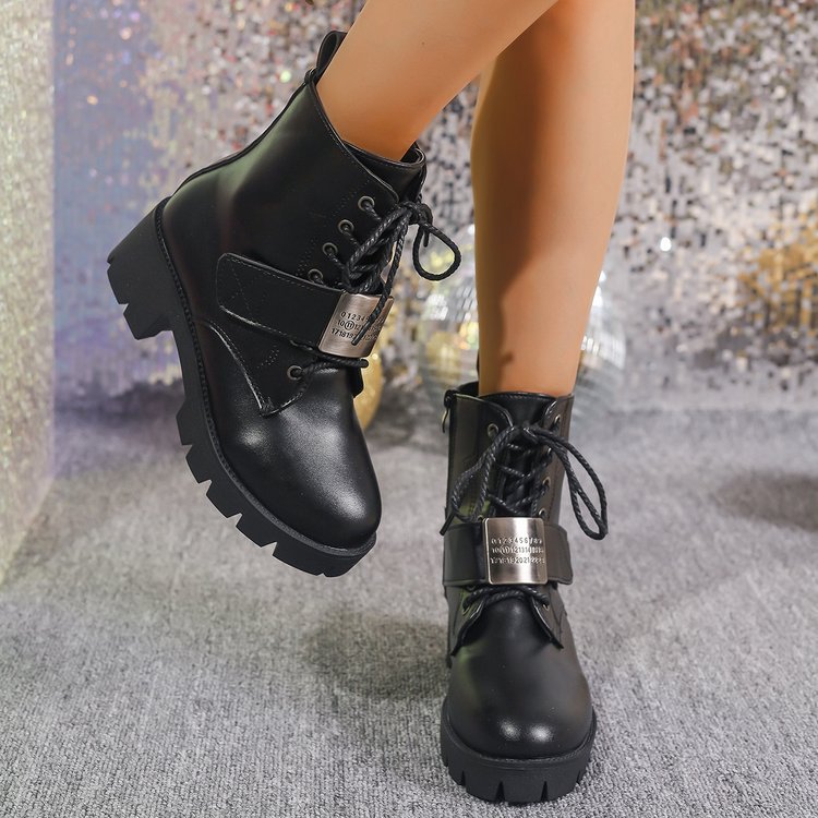 Tabi | Womens Tabi Combat High-Tops Boots Black