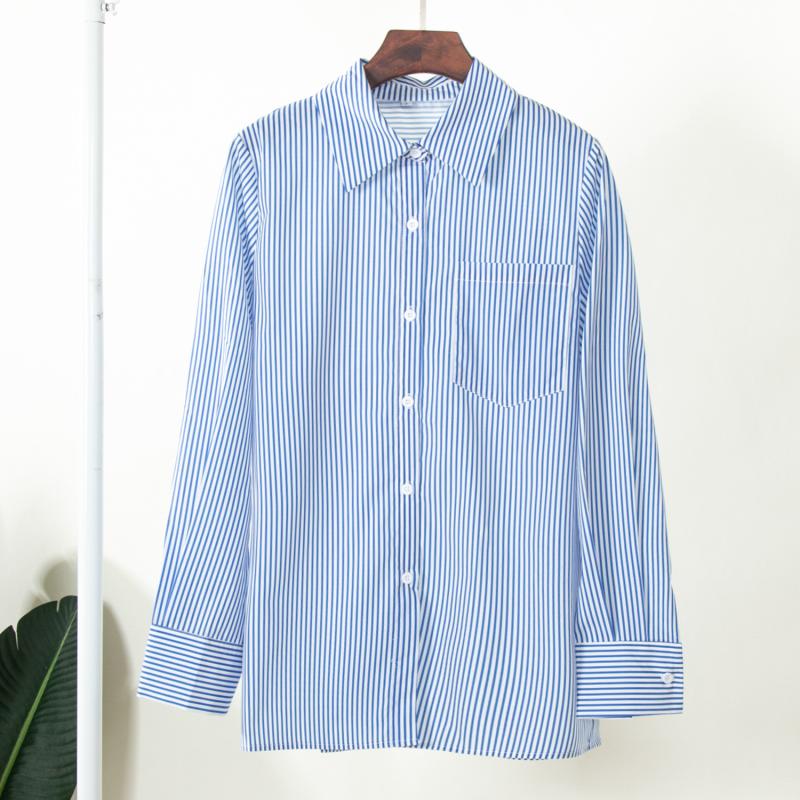 Tops & Bodysuits | Womens Cotton Poplin Pinstripe Shirt Clothing Tops & Bodysuits