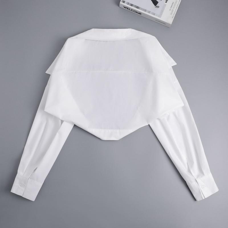 Tops & Bodysuits | Womens Frayed Cotton Poplin Shirt Clothing Tops & Bodysuits