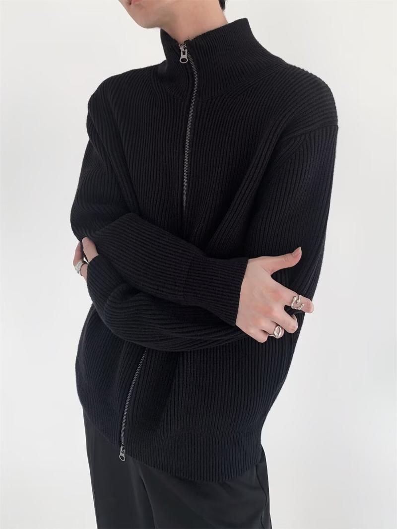 Knitwear | Mens/Womens Knit Zip-Up Cardigan Clothing Black